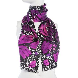 Pineda Covalin 100% Silk Double-Sided Long Jacquard Scarf Butterfly Mariposa